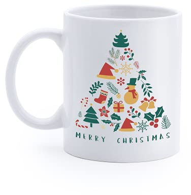 Tazza ** MERRY CHRISTMAS ** motivo natalizio - 11 oz - Idea regalo per natale ** Ottima qualità**