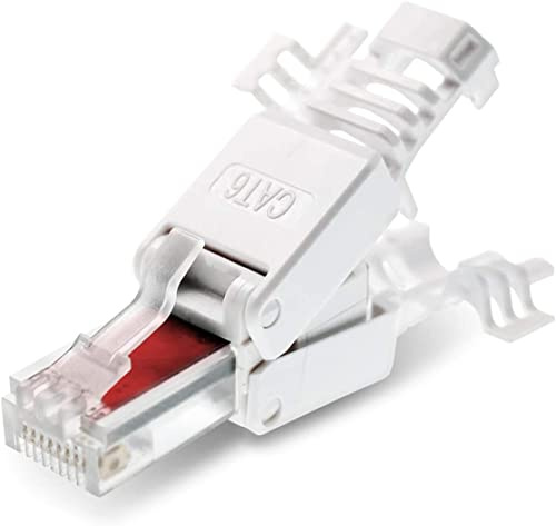WOOJA RJ45-Stecker CAT6 werkzeuglos 10 Stück LAN Feldkonfektionierbare Netzwerkstecker Kabel Stecker ohne Werkzeug werkzeugfrei CAT5 Verlegekabel Netzwerkkabel Toolless Modular Plug Connector