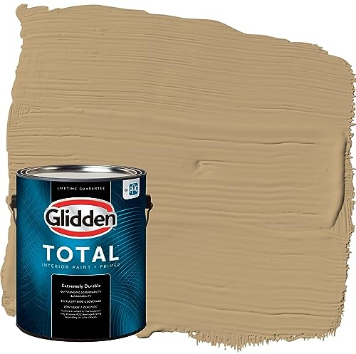Glidden Total Interior Wall Paint & Primer All-in-One, Earthy Ocher/Beige, Flat, 1 Gallon
