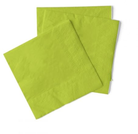 Serviette aus GMI Tissue, 3-lagig, 40 x 40 cm, 1/4 Falz, 100 Stück Farbe kiwi