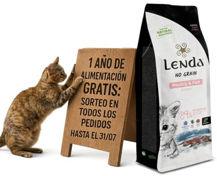 Lenda Gato Kitten Poultry & Fish 2Kg - Pienso para Gatos Bebés y Hembras en Gestación | Rico en Pollo y Pescado | Comida Gatos Junior | Pienso Hipoalergénico | Natural SIN Cereales