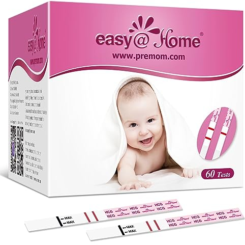 Easy@Home Tests de Grossesse Précoce en Bandelettes Tests de HCG Detection Précis et Fiable (60HCG)