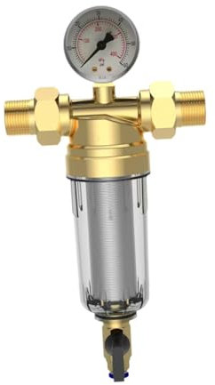 Gralara Backwash Filter Sediment Water Filter Pre Filtration System Water Filter Housing for Kitchen, G4 point