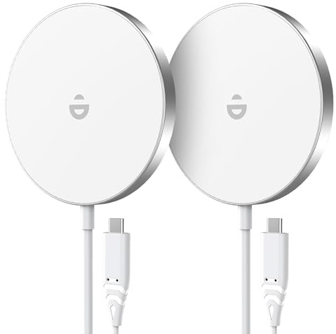 RoRoSkin 15 W trådlös laddare [2pack], magnetisk trådlös laddare med iPhone 16/16 Pro/16 Pro MAX/16 Plus/15/14/13/12 Serie