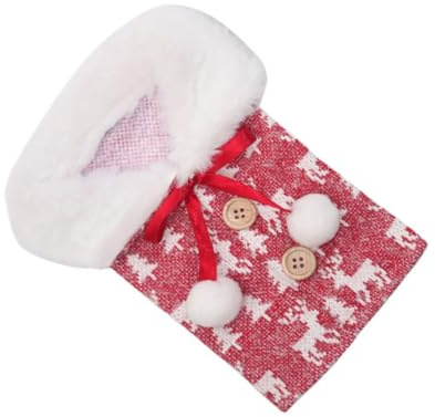 MAGICLULU Flaschenhülle Für Weinflasche Aus Hochwertigem Strickstoff Mit Elch Und Schleifen-aufdruck Weinflaschenkleid Zum Dekorieren Und Verschenken Passend Für Weinflaschen