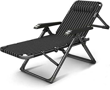 CHCHC Übergroßer Klapp -Chaise -Lounge -Stuhl, verstärkter Kopfunterstützung Ergonomischer Sonnenbett im Freien ohne Gravitation Einstellbarer Liegen Liegen