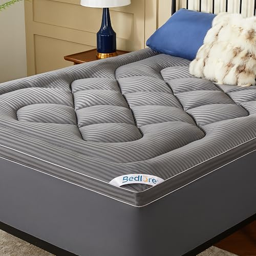 BEDLORE Matratzentopper 90x200cm, Matratzenschoner zur Linderung von Rückenschmerzen, weiche und atmungsaktive Matratzenauflage mit tiefen Taschen, für Matratzen bis zu 30cm Dicke, Grau
