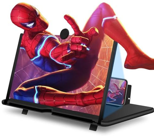 JUYUANDE Amplificador de Pantalla para movil 18 Pulgadas, 3D HD Lupa de Pantalla Plegable para Smartphone para Ver vídeos de películas