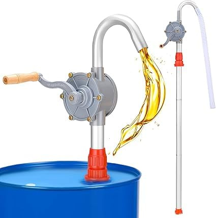 Flydida Bomba manual de mano, bomba de émbolo rotativo de diésel de aleación de aluminio, bomba de barril de aceite de 29 l/min, para bombear líquidos para gasolineras, gasolina, diésel y lubricante