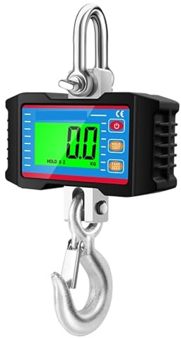 Báscula colgante, Báscula de grúa digital industrial colgante 1500 kg/2000 kg con pantalla LCD y bloqueo automático Báscula colgante digital(2000KG)