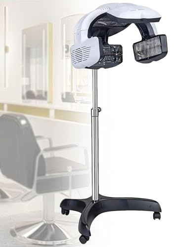 GmhXylophyte Secador De Pelo De SalóN con Brazo De Pared Ajustable, Campana RetráCtil con Brazo Giratorio Y 5 Discos Calefactores, para Un Secado Y Procesamiento De Color AStandingWhite
