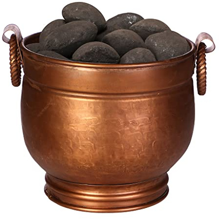 Copper Coal Scuttle Fuel Storage Bucket Basket with Hammered Finish (BJ43)