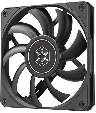 SilverStone Technology Air Slimmer 120 Enhanced Performance 120mm Slim Fan with Full-Range PWM, (SST-AS120B),Black