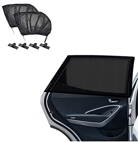 Sonnenschutz Auto Baby,2 Stück Auto Seitenfenster Schatten,Universal Sonnenblende Auto Netz Reduziert Wärme und UV-Strahlung,Autofenster Sonnenschutzrollos Heckscheibe