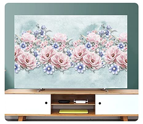 Uvency 85In Hanging Desktop Curved Screen Universal Tv Cover Dust Cover Cloth Indoor Cover Type Tv Screen Protector Bedroom Living Room Decoration Television/A357/85In