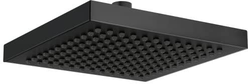 Delta Matte Black Rain Shower Head, 8 Inch Square Shower Head Rainfall, Overhead Rain Showerhead, 2.5 GPM Flow Rate, Matte Black RP50841BL