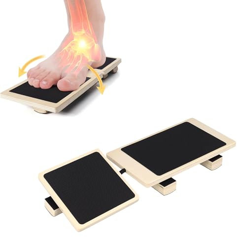 aleawol Ankle Strengthener Board, Single Leg Balance Board Trainer Balance Foot Stability Training Corrector Wooden Foot Strengthener for Plantar Fasciitis Relief Sprained Ankle Valgus Varus
