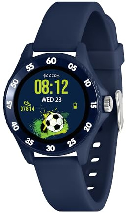 Tikkers Series 34 Kids Navy Smart Watch with Fitness Tracker, Heart Rate Monitor, IP68 Waterproof, Step Counter, Music Player, Sleep Monitor, Alarm, for Android iOS