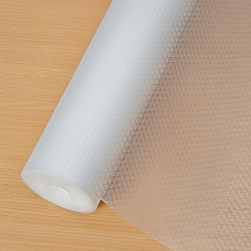 Hersvin Kökslådor, 44,5 cm x 500 cm, skåp, hyllmattor, halkfria, icke-självhäftande, oljesäkra vattentätt EVA-plastskydd, kylskåpshyllor, foder (klar platt prick)