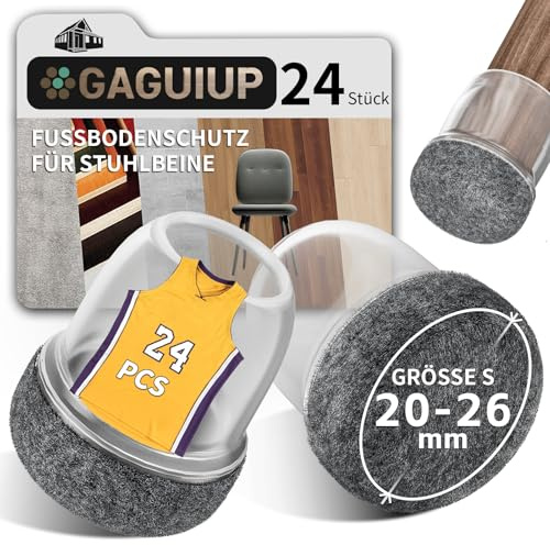 24 piezas de tapas para patas de silla, tapas protectoras negras para patas de silla con fieltro, deslizadores de fieltro, tapas protectoras de silicona para patas de silla inclinadas, sillas de 1