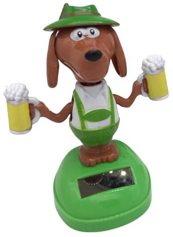 Duroecsain Figure a di testa oscillante per cani, cruscotto solare, bambola per auto, giocattolo decorativo