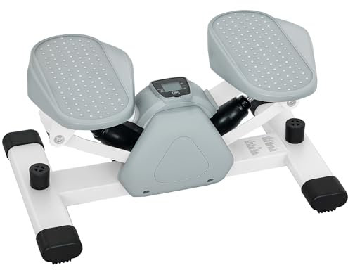 SPORTNOW Mini-Stepper für Zuhause mit LCD-Display, Up-Down Stepper mit Rutschfesten Pedale, Stepper Hometrainer bis 100 kg, für Beintraining, Home Office Fitness Exercise, Grau