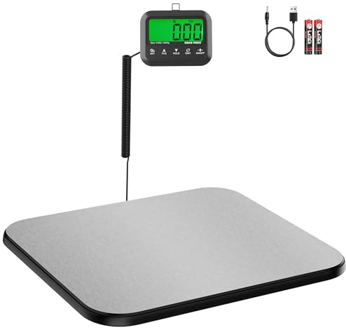 GRAM PRES Shipping Scale, 440 lbs/10g Highly Accurate Postal Scale with Hold/Tare/Pcs, Digital Postage Scale with LCD Display for Packages/Luggage/Post Office/Dog, Battery & USB Cable Included