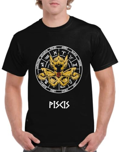 the Fan Tee Camiseta de Adulto de Hombre Dibujos Animados Zodiaco Caballeros de Atenea Armadura De Piscis 118 XL