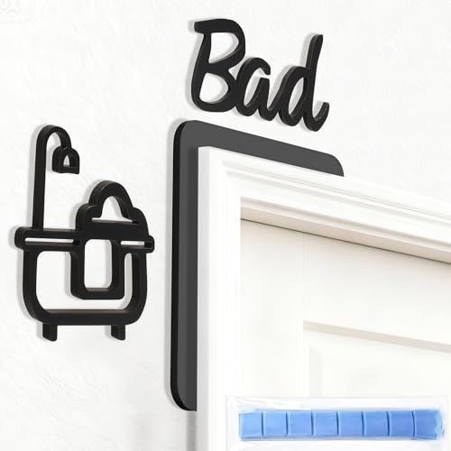 KQDRAVINE badrumsdekoration och ett paket modelleringsmassa text badrum självhäftande och hållbar väggdekoration badrum inredning för hem och arbetsrum dekoration för badrum, gästrum, kontor osv