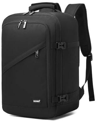 Kono Ryanair Cabin Bags 40x30x20 40x20x25 Underseat Bags Travel Backpack Cabin Size Carry-ons Hand Luggage Bag Waterproof Ryanair Underseat Backpack for Man&Woman Black
