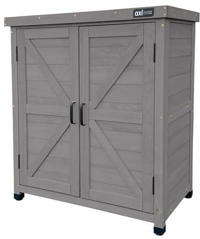 Axi Felix Armoire De Jardin en Bois Gris Foncé - 80 X 45 X 93 Cm | Armoire Exterieur, Armoire À Outils pour Le Jardin avec Étagère/Meuble Exterieur Rangement pour Le Jardin