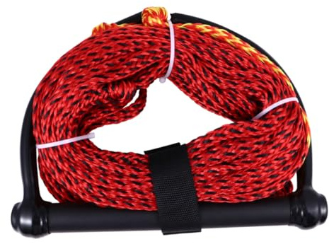 Gogogmee Cuerda de Esquí Acuático Remolcable Mango Negro Ergonómico, Cuerda para Wakeboard y Kneeboard Resistente y Ligera para Deportes Acuáticos y Navegación Segura Color Color Aleatorio