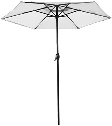 Masyrt Ombrellone da Esterno da 6,9 Piedi,Ombrellone da Tavolo con Manovella 8 Stecche Robuste,Ombrelloni da Mercato con Design a Doppia Parte,Ombrelloni da Giardino Resistenti per (Beige)