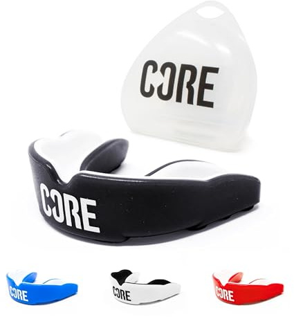 CORE Protège-Dents Noir Pour Adulte - Protection Maximaux Pour Boxe, Art Martial, Taekwondo, Rugby, BMX, Skateboarding