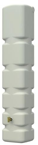 Depósito de Agua de Lluvia. Depósito Decorativo para Agua 300 litros, 42x40x210 cm. Incluye Grifo de plástico, Beige