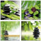 ARTland Wanddeko Glasbilder Wandbild Glas Bild Set 4 teilig je 40x40 cm Quadratisch Asien Wellness Zen Steine Kleeblatt Pyramide Wasser Enstpannung S6MG