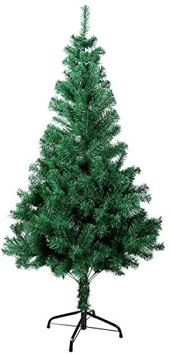 Gotoll Künstlicher Weihnachtsbaum 150 cm, Tannenbaum in grün, Christbaum mit Metallständer, schwer entflammbar