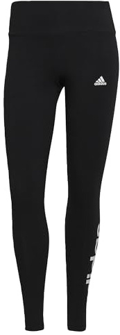 adidas Damen Essentials High-Waisted Logo Leggings, Black/White, XXS