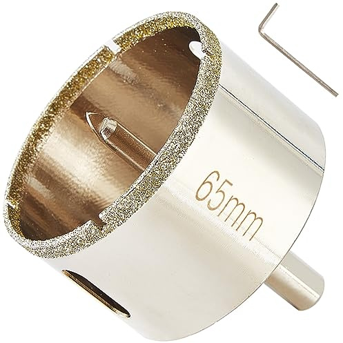 DaduoRi 65mm Diamond Hole Saw with Pilot Bit, 65mm Tile Hole Cutter with Center Drill Bit for Marble, Granite, Ceramics,Porcelain Tiles, Glass,Wet Use
