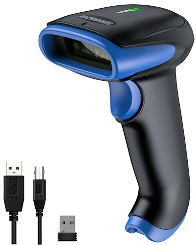 Symcode 2D Wireless Barcode Scanner,Bluetooth6.0 & Wireless2.4G & USB Wired Connection, 1D 2D QR Bar Code Reader Scanner Automatic Fast Precise scanning for Smart Phone, Tablet, PC
