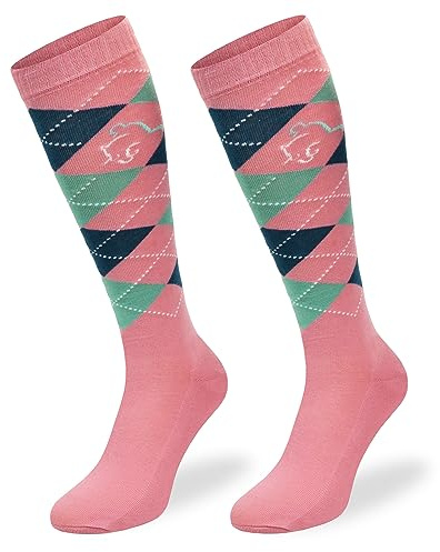 SKIETY Ropa Ecuestre Mujeres y Hombres - Calcetines hasta la Rodilla para Mujeres y Hombres - Calcetines de Equitación Ecuestre Mujeres y Hombres - Calcetines de Algodón para Caballos