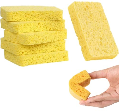 6 Stück Spülschwamm,Spülschwämme Nachhaltig Schwamm Küche Waschbarer Küchenschwamm,Zweiseitig Reinigungsschwamm Fleckenentferner Scheuerschwamm,Verwendet für Geschirrspülen und Dekontamination