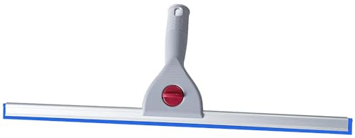 Car Window Cleaning Squeegee 45cm 18 Inch Water Wiper for Bathroom Glass Home Mirror Wall Tiles Silicone Blade Plastic Handle (18IN/45CM, Blue)