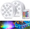 ALED LIGHT Unterwasser RGB Lichter, 2 Stück Wasserdichte LED Leuchten Multi Farbwechsel Teichbeleuchtung Mit Fernbedienung, 4 Saugnäpfe, Für Vase Base Pool Fisch Tank Dekoration