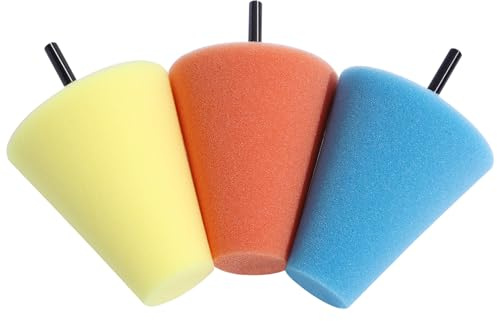 Holibanna Tampons Éponges De Polissage Coniques Lot De 3 Pour Polissage Voiture, Entretien Automobile, Finition Précision, Usage Professionnel
