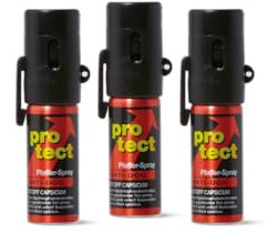 3X Protect Anti-Dog Breitstrahl 15ml Pfefferspray mit seitlichem Clip und Sprühkappe mit Fingerschutz - zur Tierabwehr