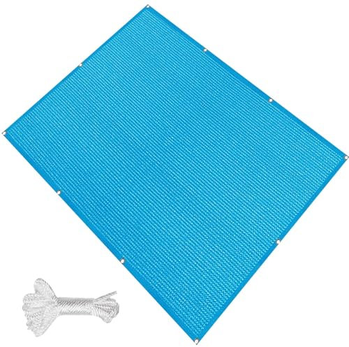 Fence Screening 1.2 x 3.8 m(3.9 x 12.5ft) Breathable Pergola Canopy Hdpe Breathable & Uv-Light Resistant Sun Protection with 4 Ropes for Patios Roofs, Yard, Party, Blue