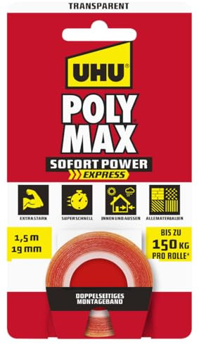 UHU POLY MAX Doppelband transparaent 1,5m