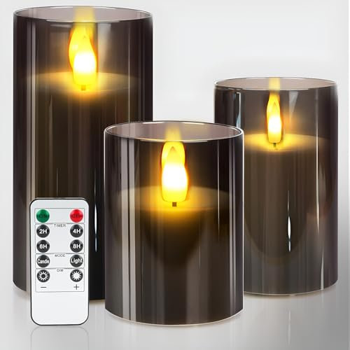 LED-Kerzen Mit Fernbedienung - Flammenlose Teelichte Mit Timer, Batteriebetriebene Stumpenkerzen Aus Acryl, Simulierte Elektrische Kerzen für Weihnachtsdeko, Hochzeiten, Partys - 3er-Set