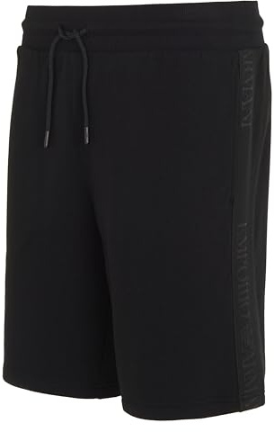 Emporio Armani Bermuda da Uomo Basic Terry, Nero, M